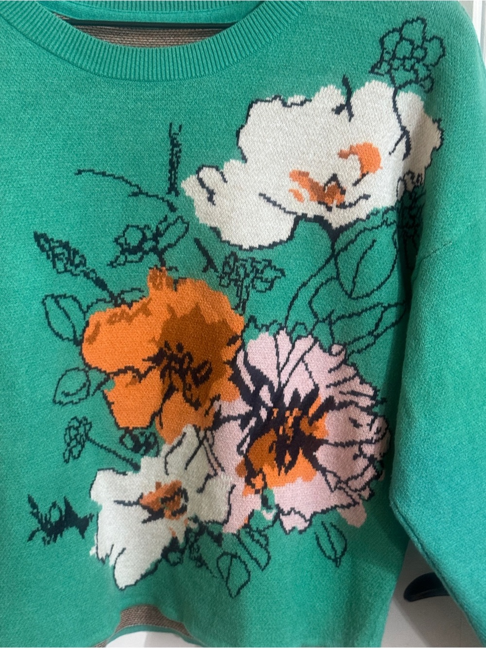 Anthropologie Maeve x Sonal Nathwani Camryn Cropped Floral Sweater Small - Picture 6 of 12